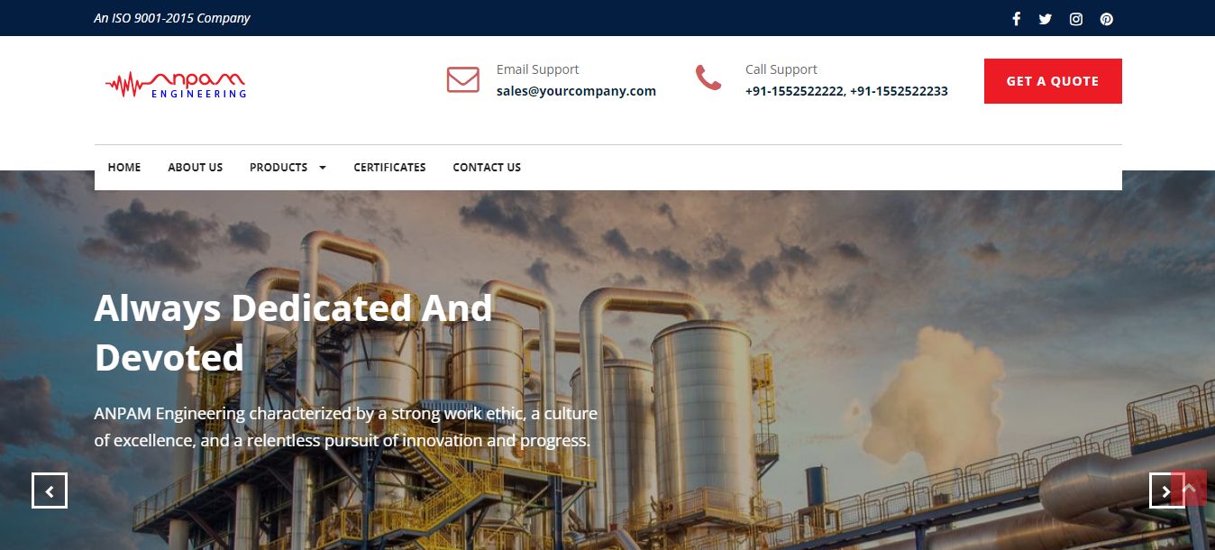 10+ Business Websites with HTML, CSS, and JavaScript - Engineering Website