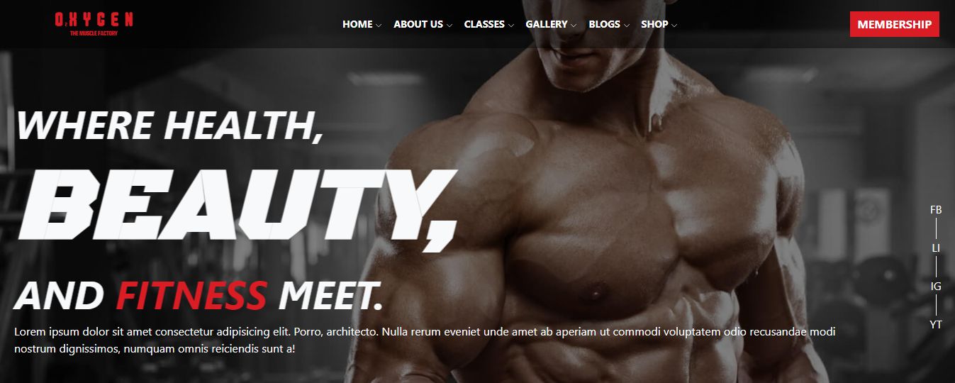 20+ Inspiring Gym Websites - Oxygen Fitness