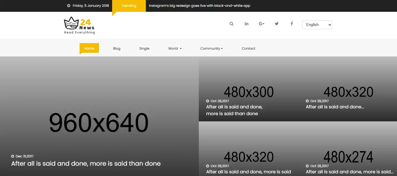 24 News Website Template