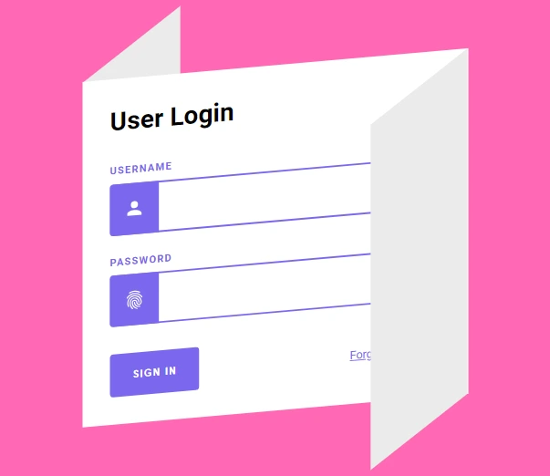 30 login form - Folded Paper Login Form