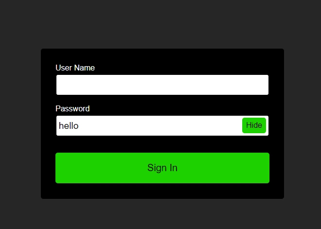 30 login form - Hide/Show Password Login Form
