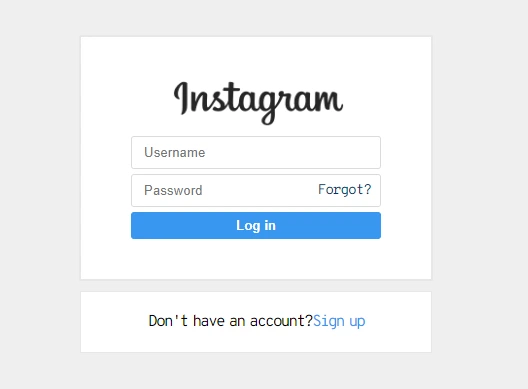 30 login form - Instagram login page