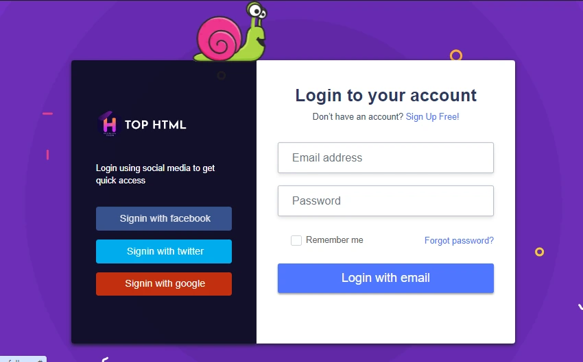 30 login form - Login Page Anime.js