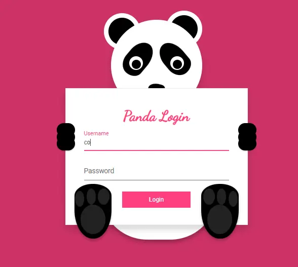30 login form - Panda Login Form