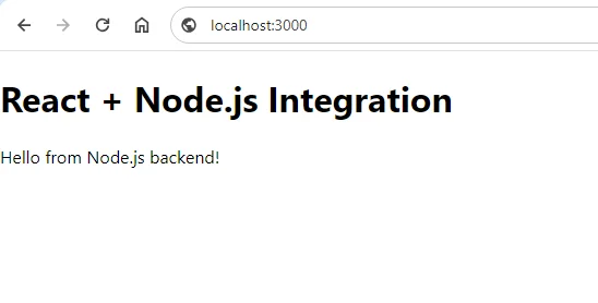 Connect React with Nodejs using Express - React is connected to the Nodejs