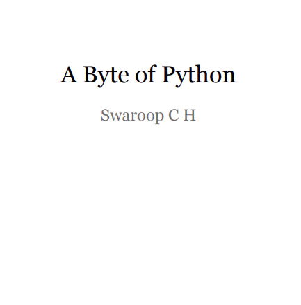 A Byte of Python