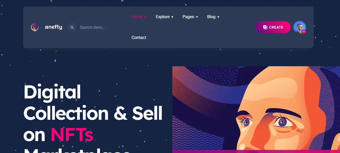 Anefty | NFT Marketplace HTML5 Template