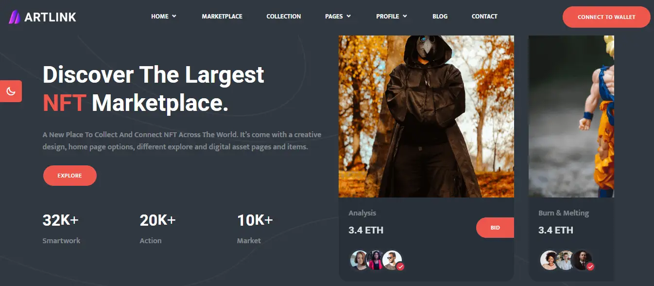 Artlink - NFT Marketplace Template