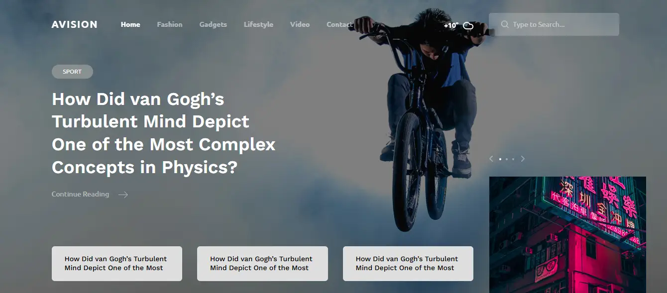 Avision HTML5 Free Bootstrap Blog Template