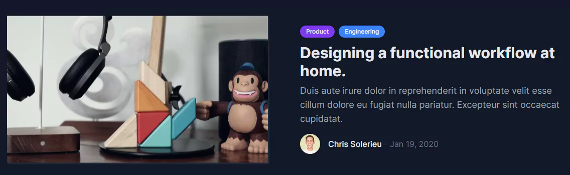 blog post with hover effect - tailwind css