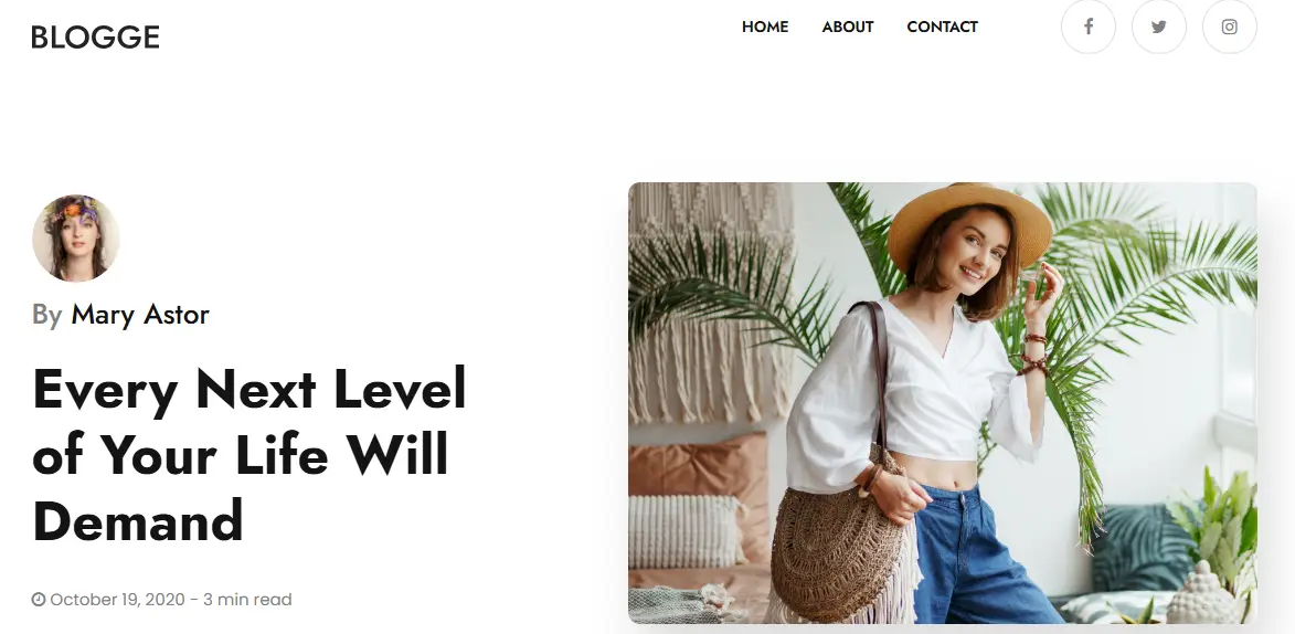 Blogge Bootstrap 4 Blogging Website Template