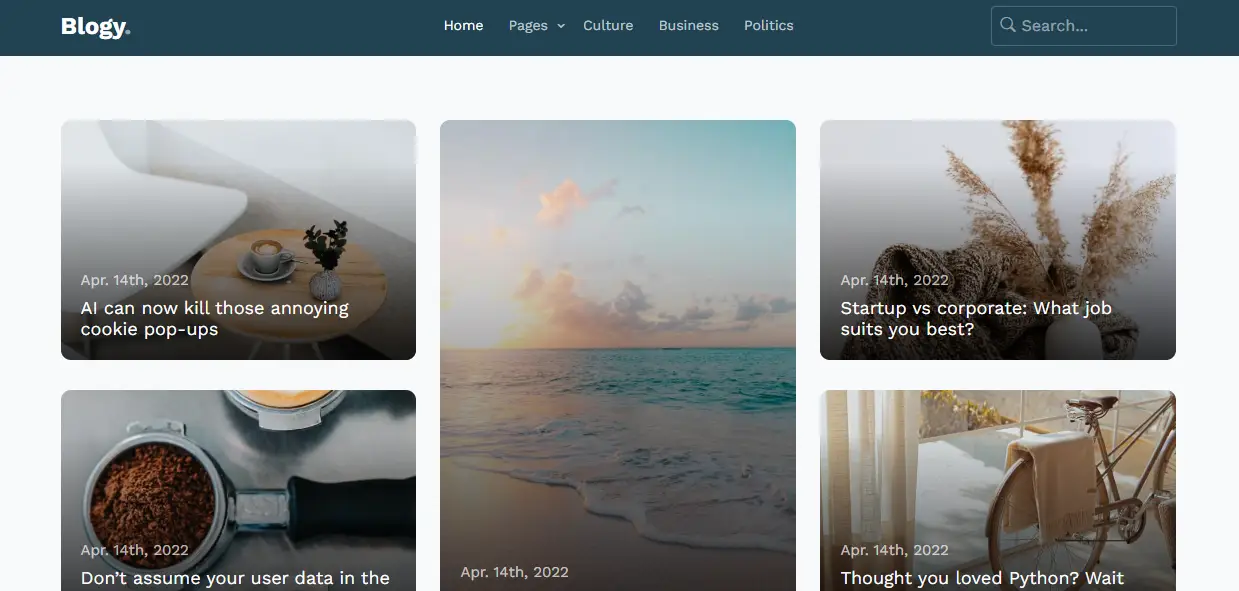 Blogy - Bootstrap 5 Blogging Website Template