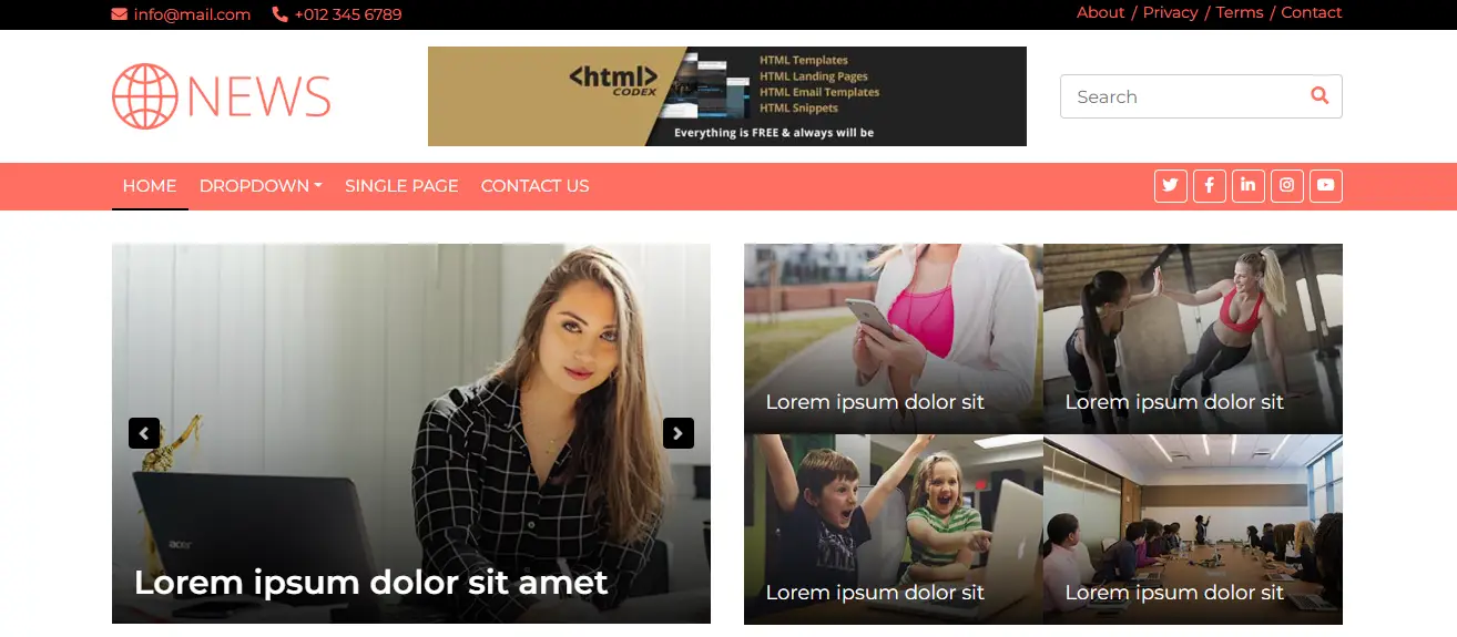 Bootstrap News Template