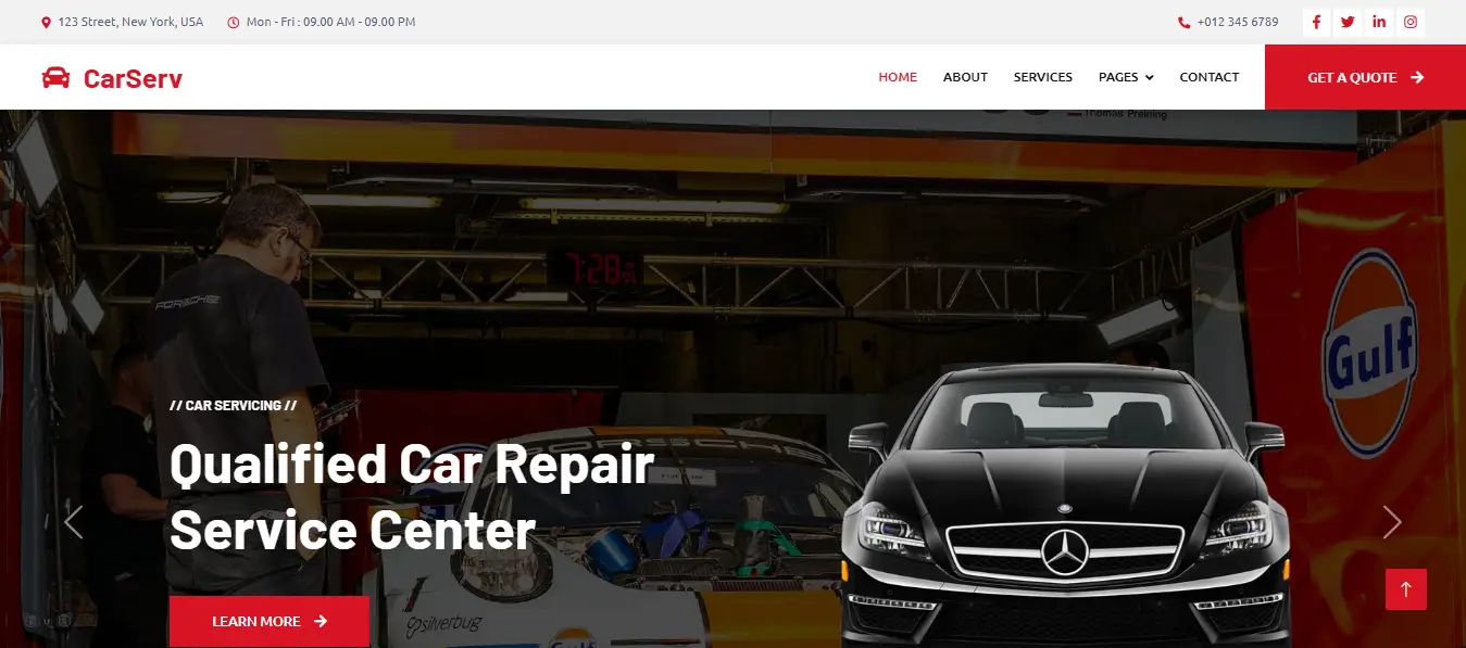 CarServ - Bootstrap 5 Car Repairing