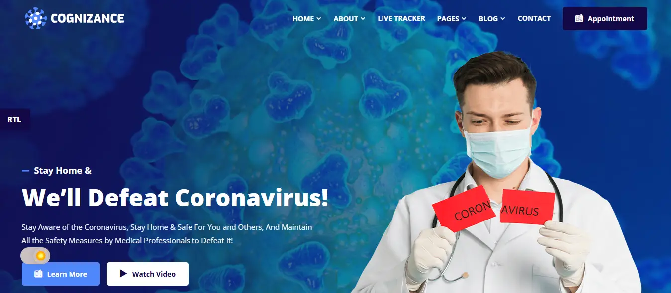 Cognizance - Medical Health & Vaccination Care Bootstrap 5 Template