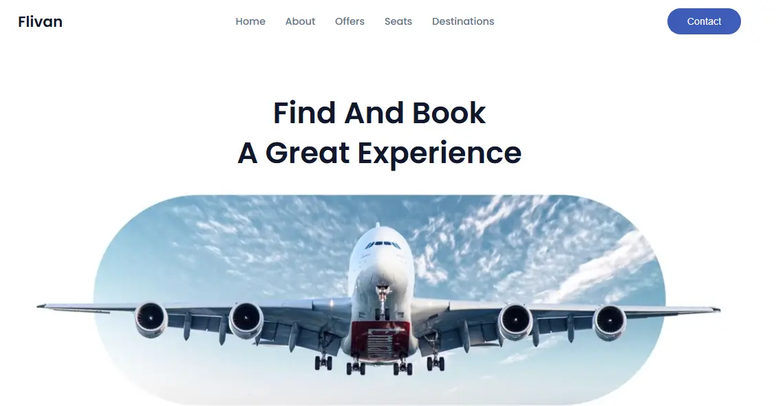 collection of aerospace and aviation website templates - Flight Booking Landing Page