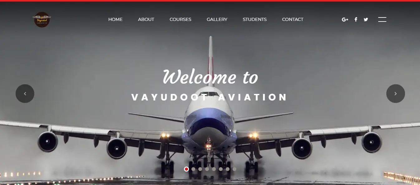 collection of aerospace and aviation website templates - vayudoot aviation