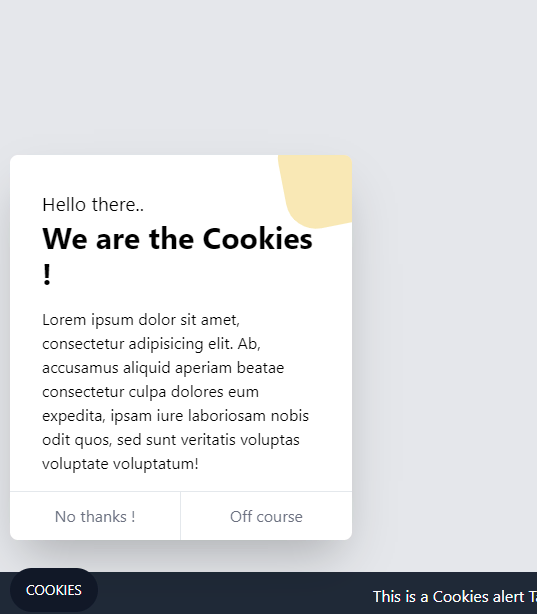 8+ tailwind cookies consent banners - cookies alert tailwindcss and alpine js