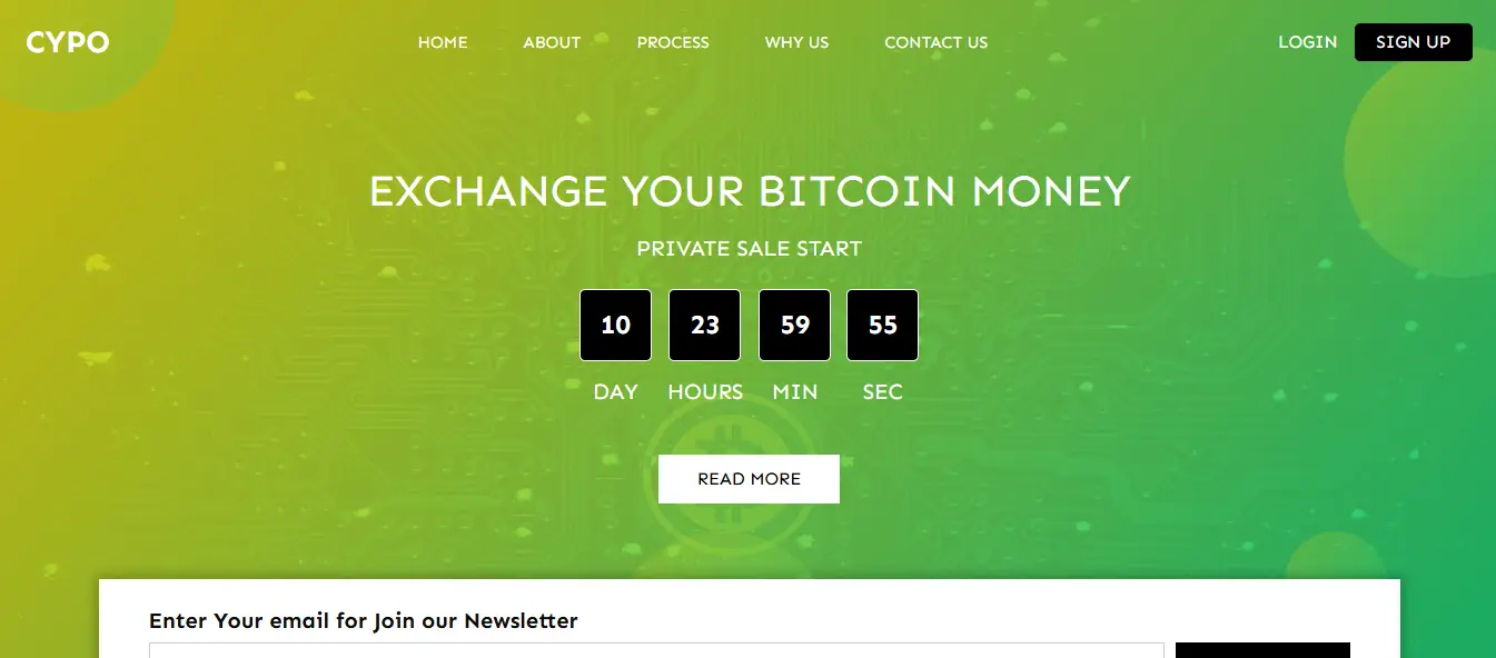 Cypo - Free Bitcoin HTML Website Template