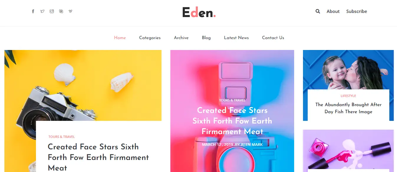 Eden - Free Bootstrap 4 Magazine Website Template