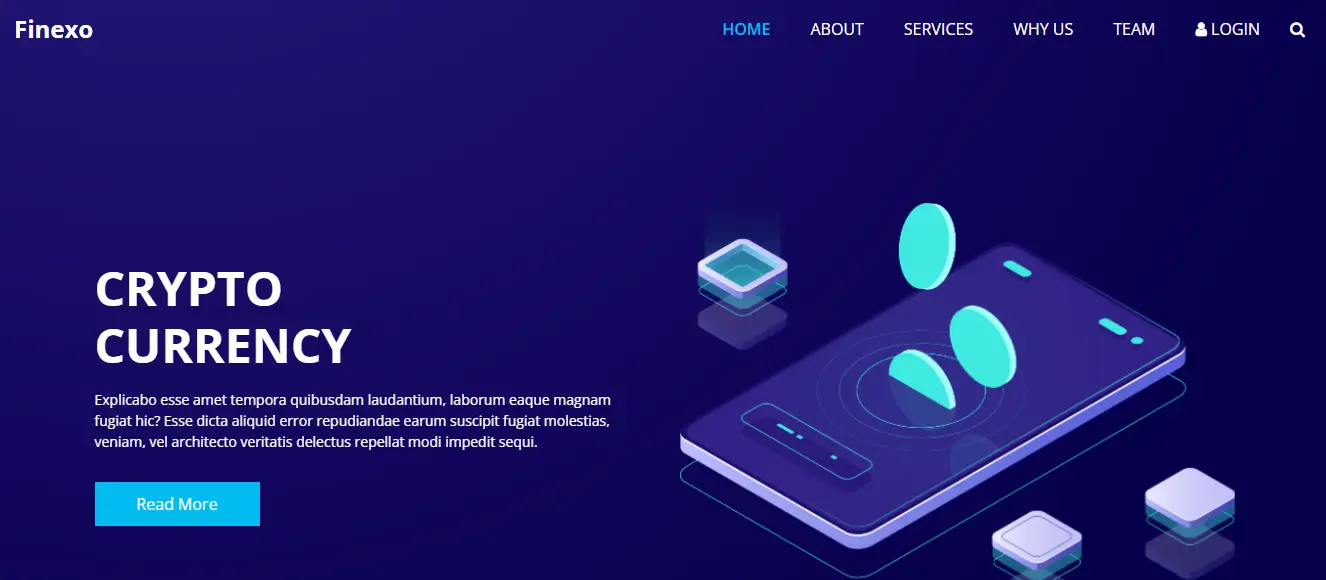 Finexo - Free Crypto Currency Website Template