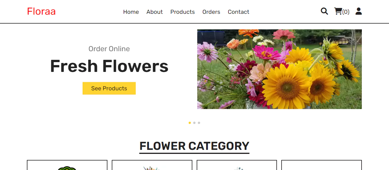 flower shop website homepage