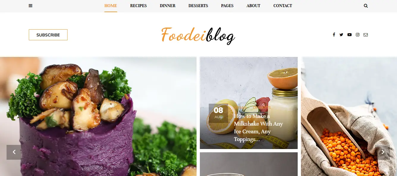 FoodeiBlog Bootstrap 4 Blog Template