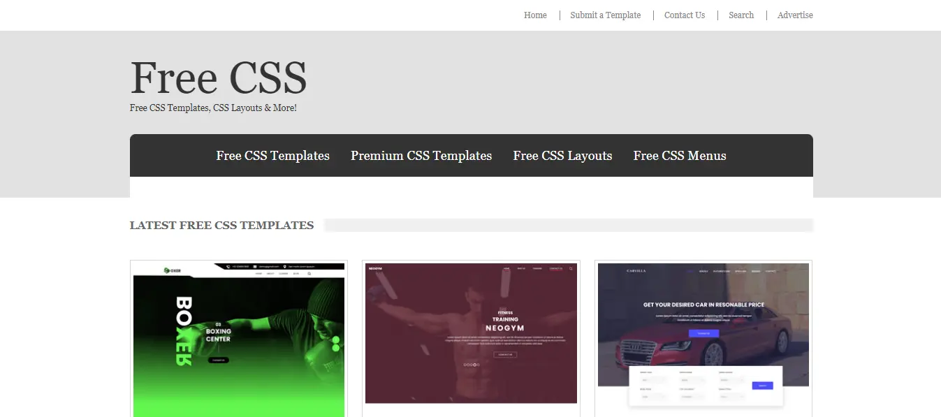freecss website homepage