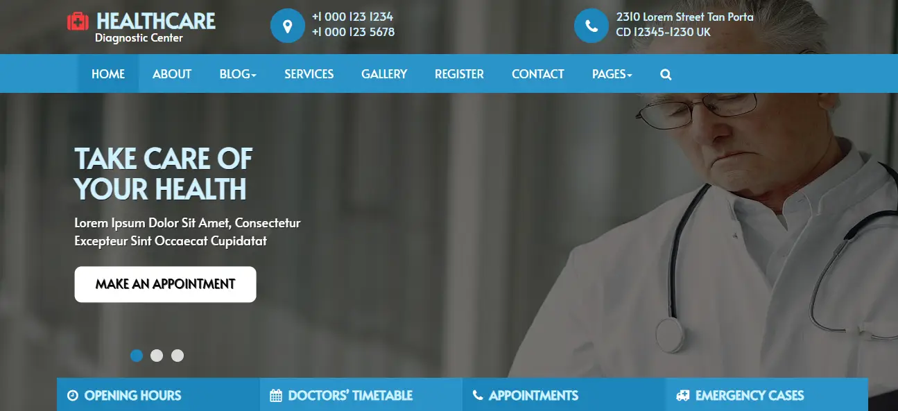 Healthcare website templates free download