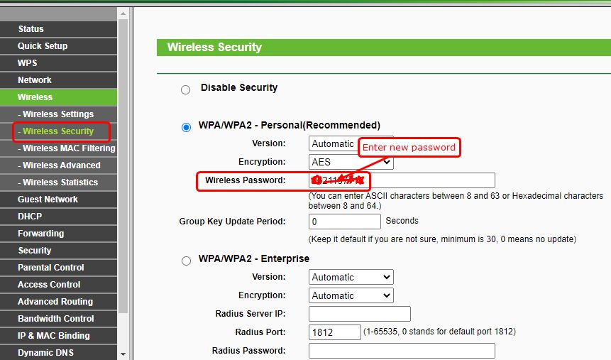 Changing the Wi-Fi Password