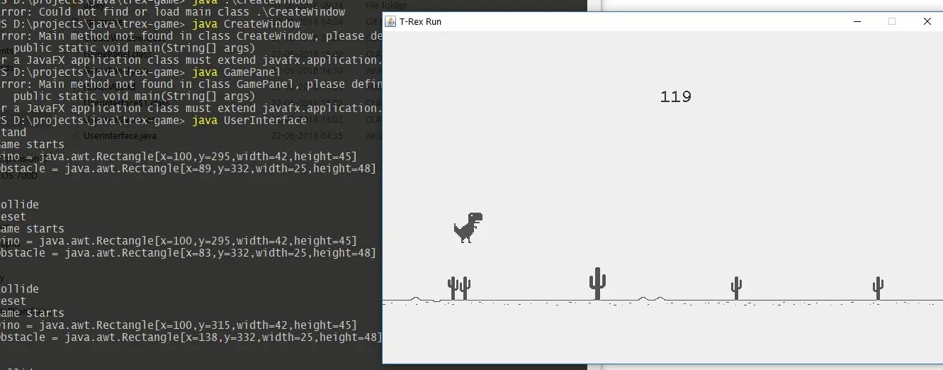 50 Java Projects - Chrome Dino Game