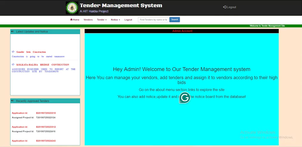 50 Java Projects - Tender Management System