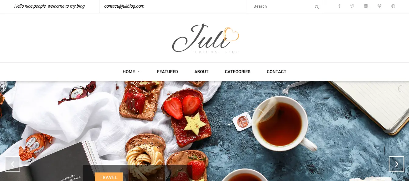 Juli Blog Theme For Blogging With Trendy Niches