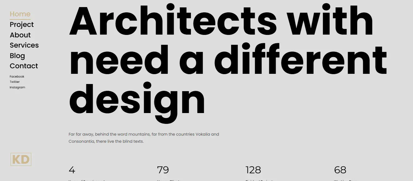 KD – Bootstrap 4 Architecture Website