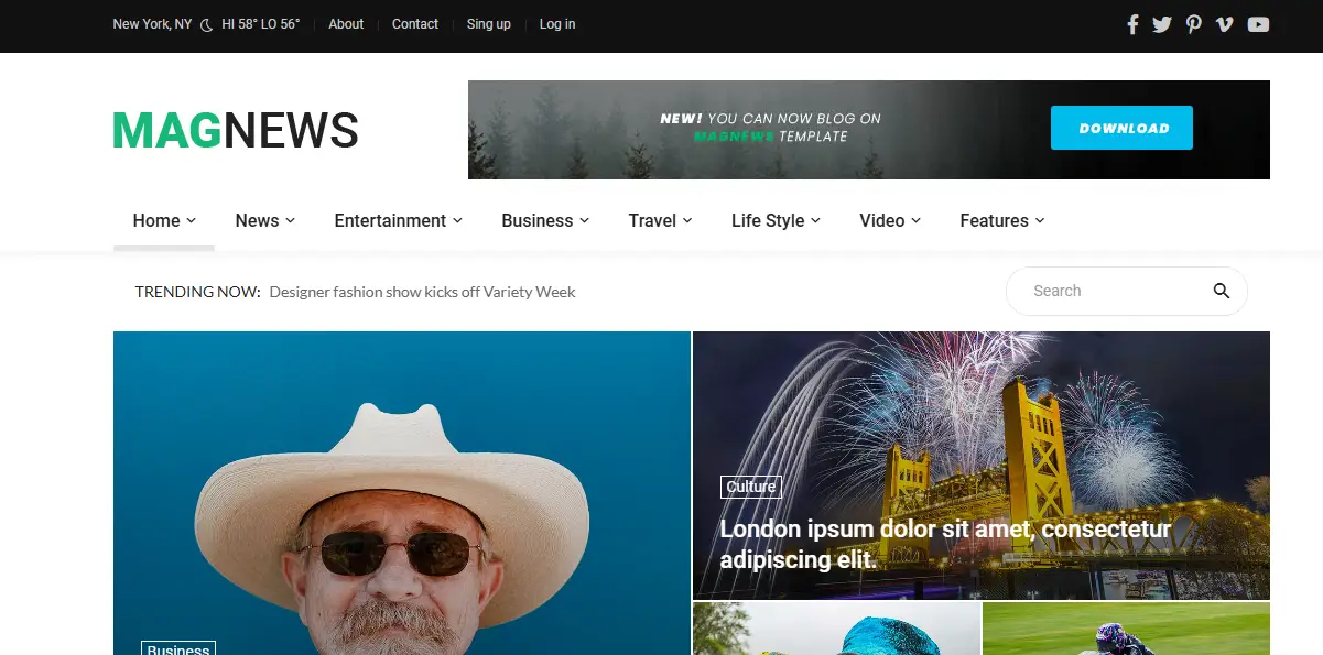 Magnews2 News Website Template