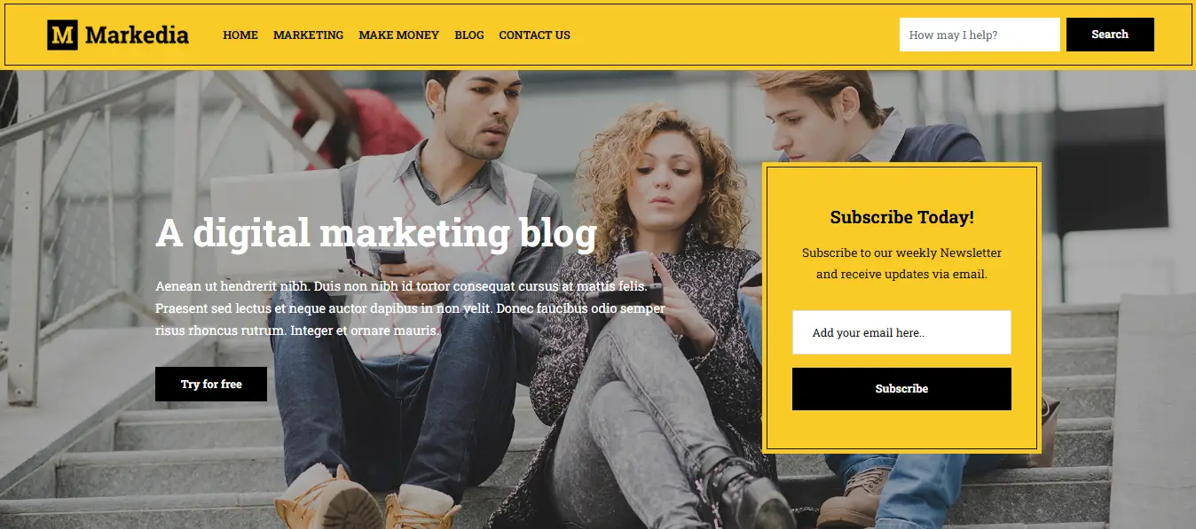 Markedia Free Marketing Blog HTML Template