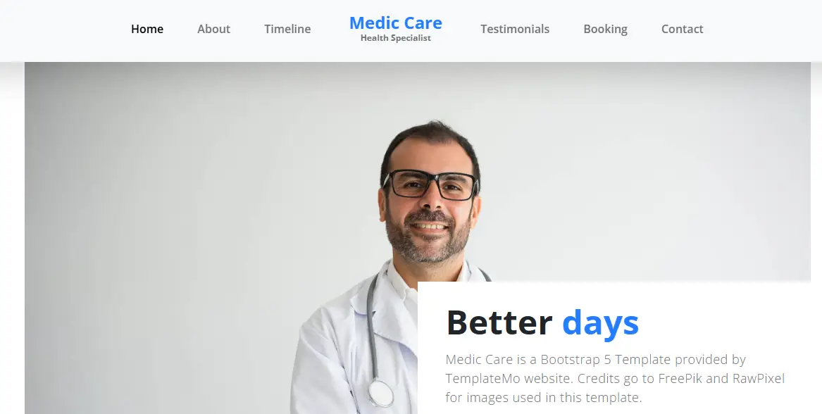 Medic Care - Bootstrap 5 Healthcare Website Template