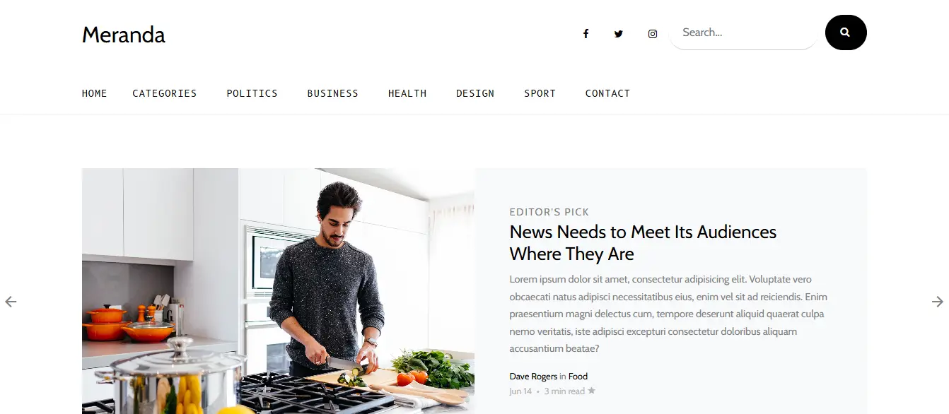 Meranda Bootstrap 4 Magazine Website Template
