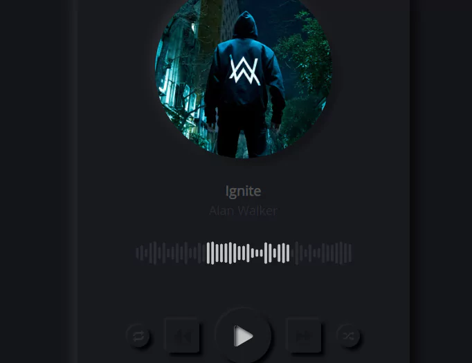 music player neumorphic style