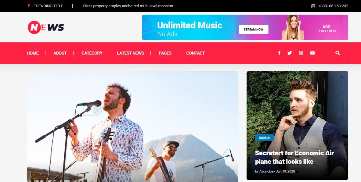 HTML5 News Website Template