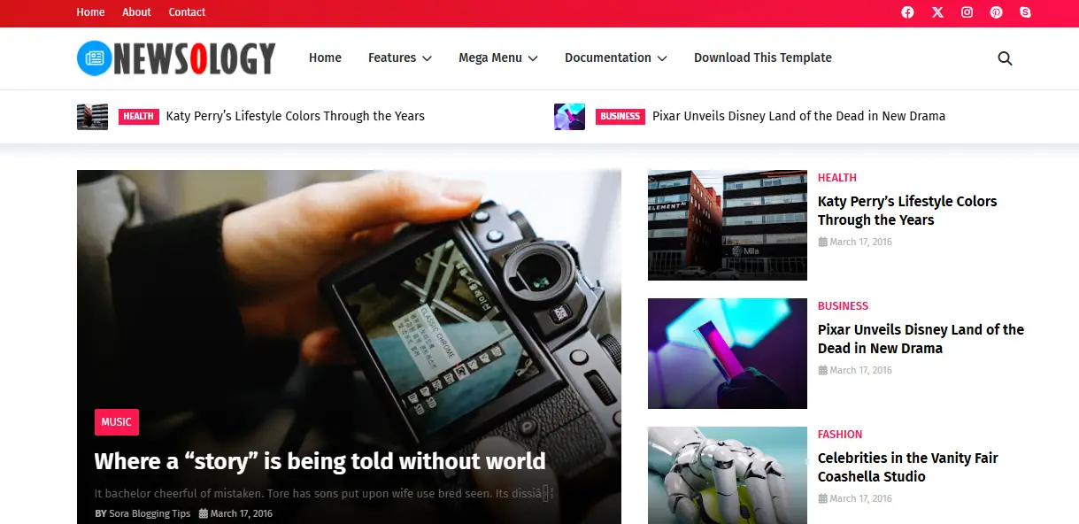 Newsology - Blogger Template
