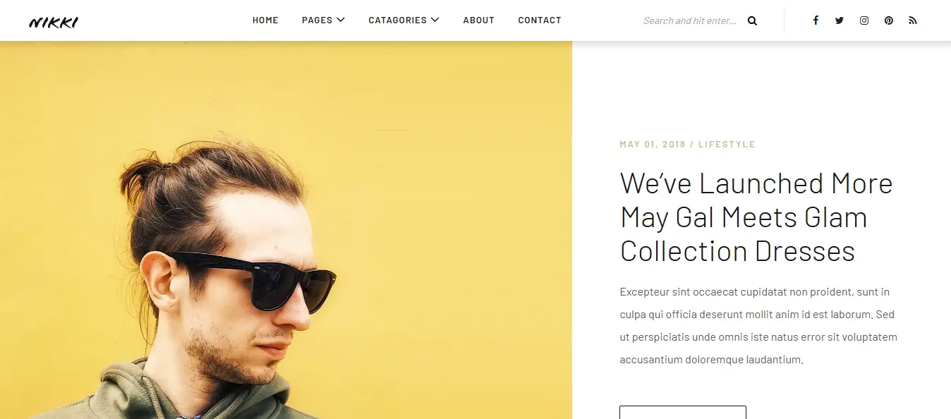Nikki Bootstrap 4 HTML5 Magazine Website Template