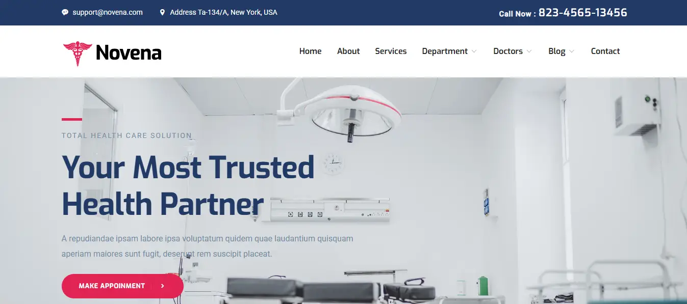 Novena - Bootstrap 4 Healthcare Website Template