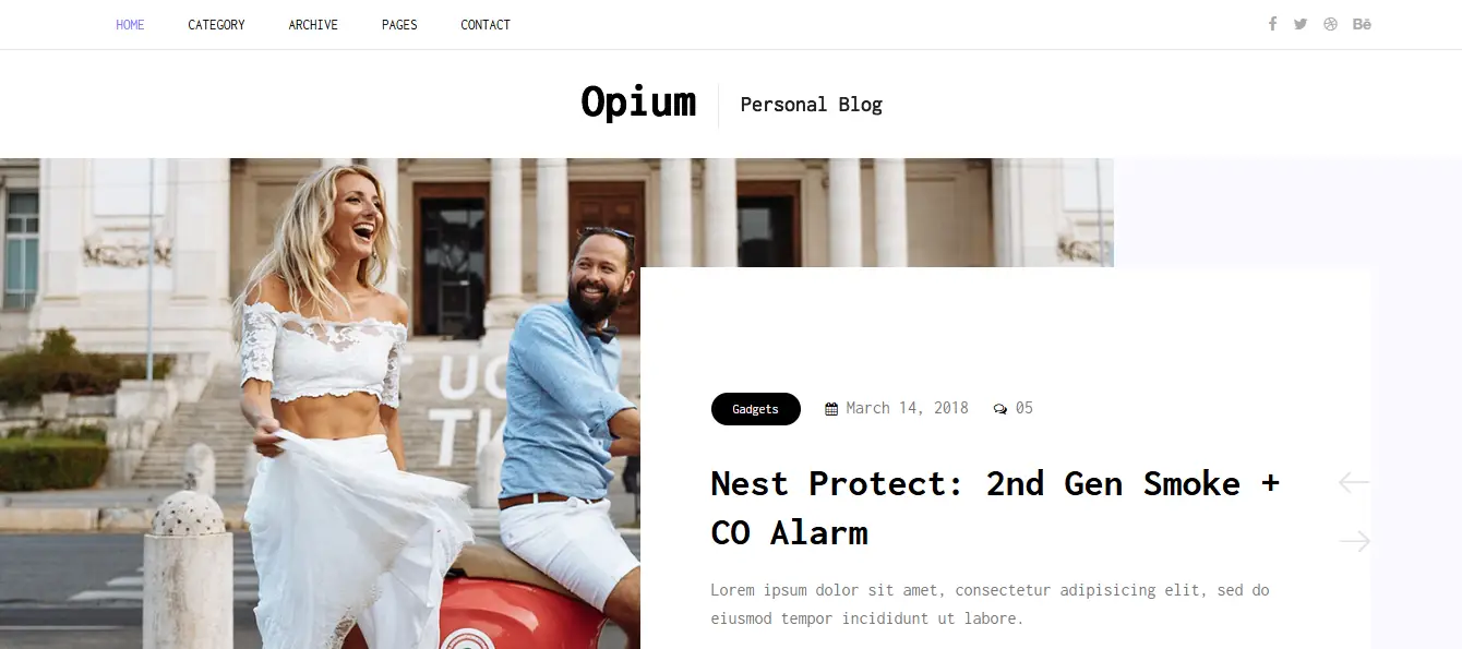 Opium Bootstrap 4 Personal Blog Website Template