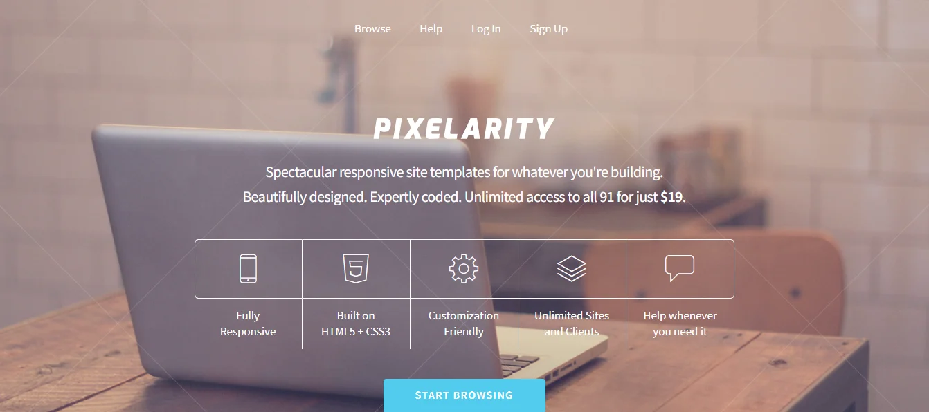 pixelarity website homepage