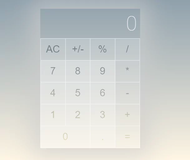 pure css calculator ui