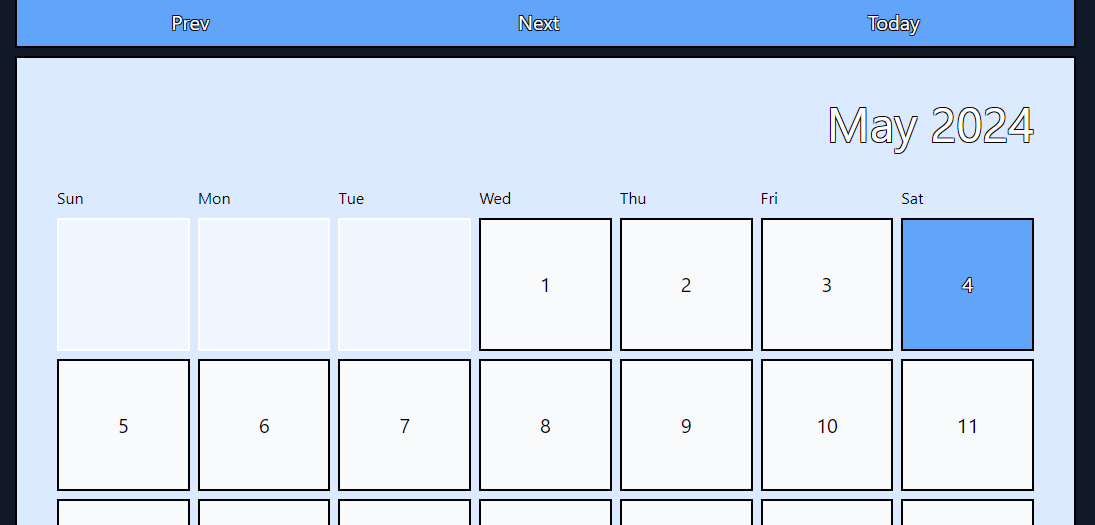 react tailwind calendar