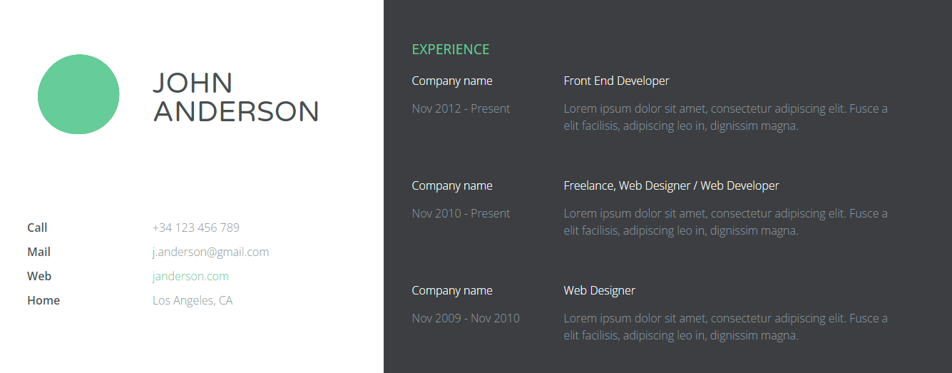 collection of resume template - responsive resume template