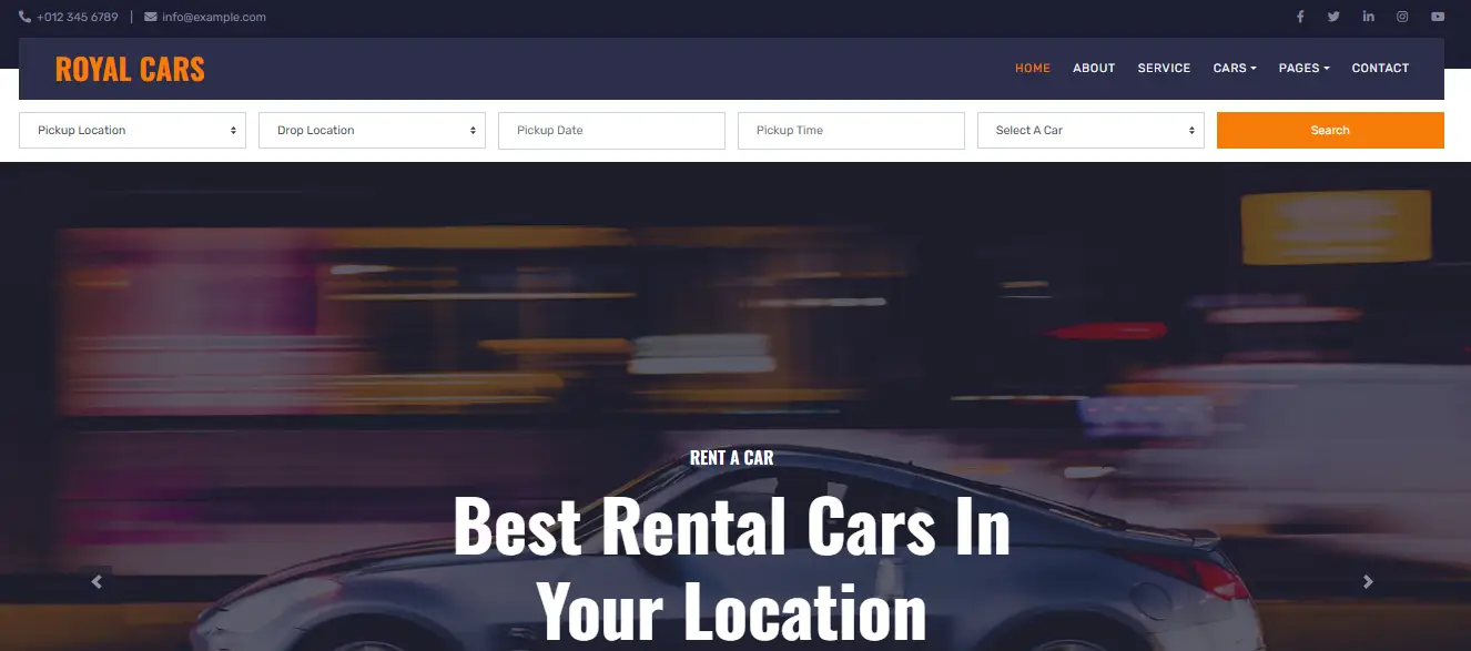 ROYAL CARS – Car Rental HTML Template