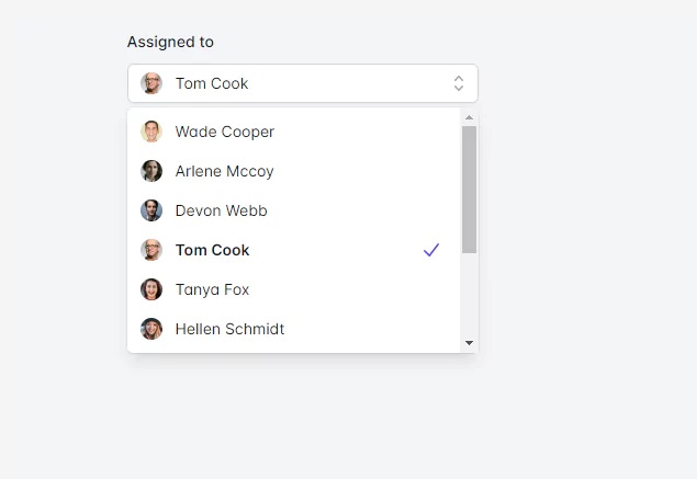 select menu custom with avatar